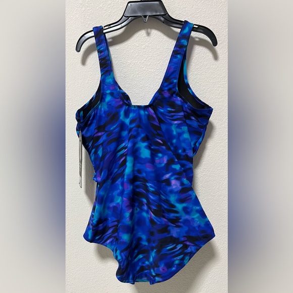 Miracle Suit Revele Blue- One Piece Swimsuit- padded Straps & Draped Silhouette - Picture 12 of 14